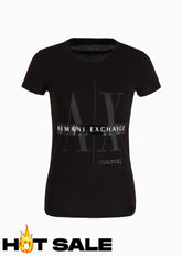 T-Shirt Women Black Armani Exchange Camiseta